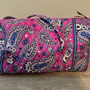 Vera Bradley Pink and Blue Paisley Travel Bag